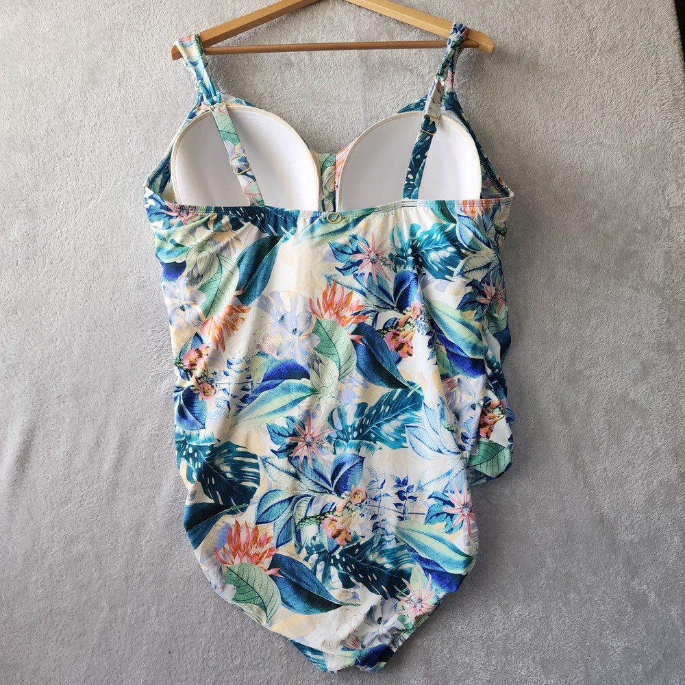Jantzen Swimsuit Womens Size 26W Tummy Control One Piece Tropical Floral NWT - Picture 4 of 8